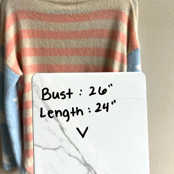 Lisa Robertson Pastel American Flag Pattern Knit Pullover Sweater Womens Medium - Picture 8 of 8